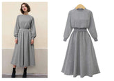 Plus Casual Pure  Sweatshirt Skater Dresses